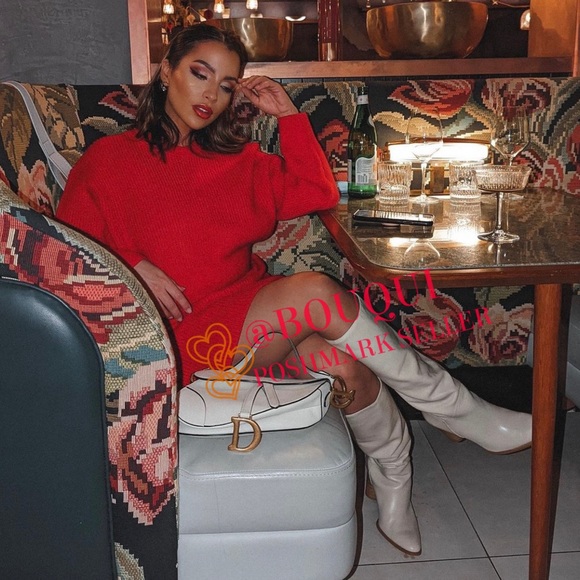 BLOGGERS FAV ZARA KNEE HIGH HEELED LEATHER BOOTS - Picture 5 of 9